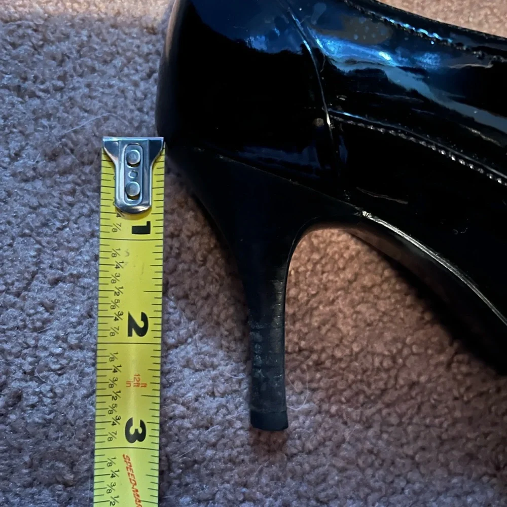 Ann Taylor Cannes Pointy Toe Oxford Size 7m Black Patent Leather Made In Brazil